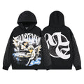 Mixed Emotion Angel Rhinestone Sleeve Graphic Hoodie ¡ª hero