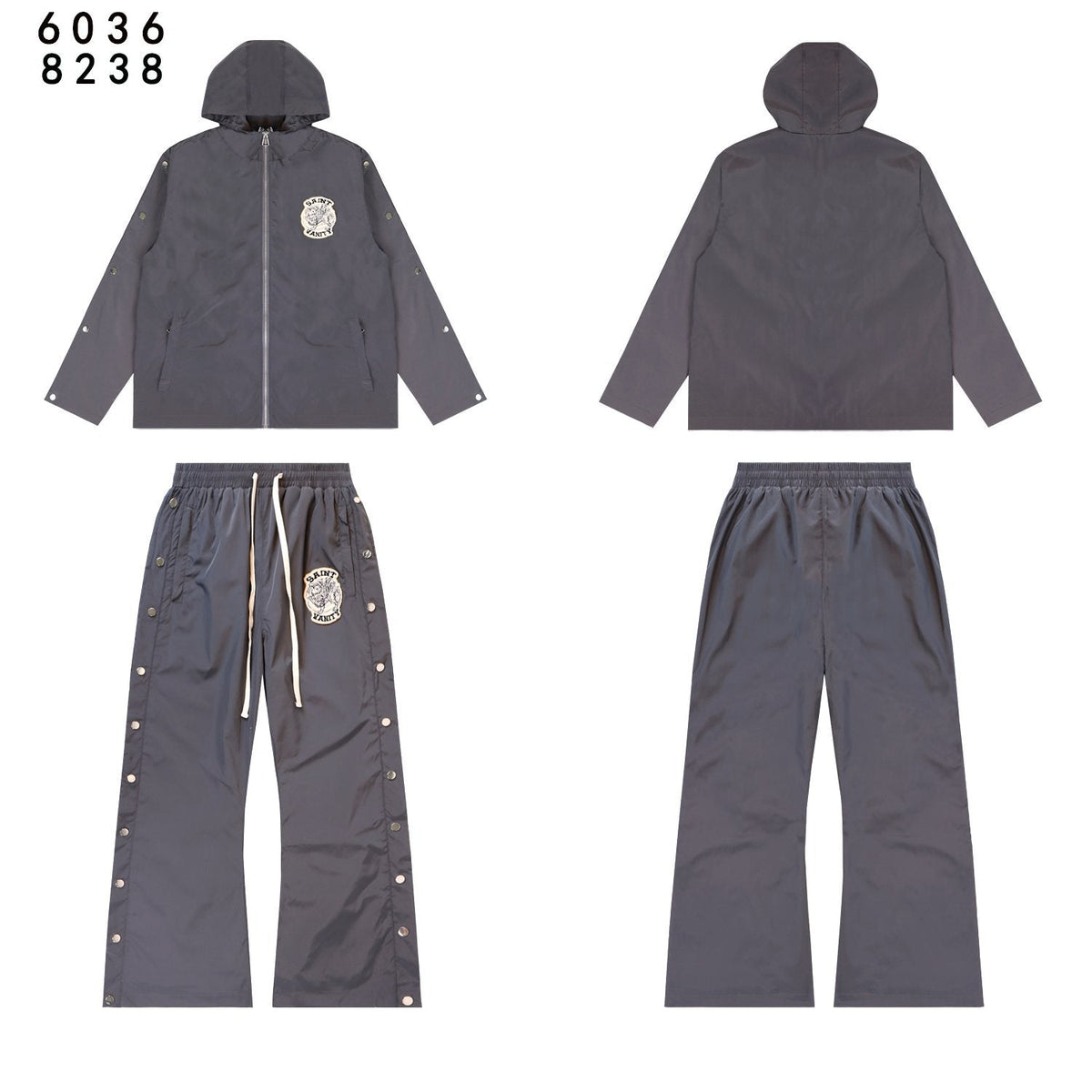 SAINT Vanity Patch Hooded Jacket & Snap-Pant Matching Set ¡ª front