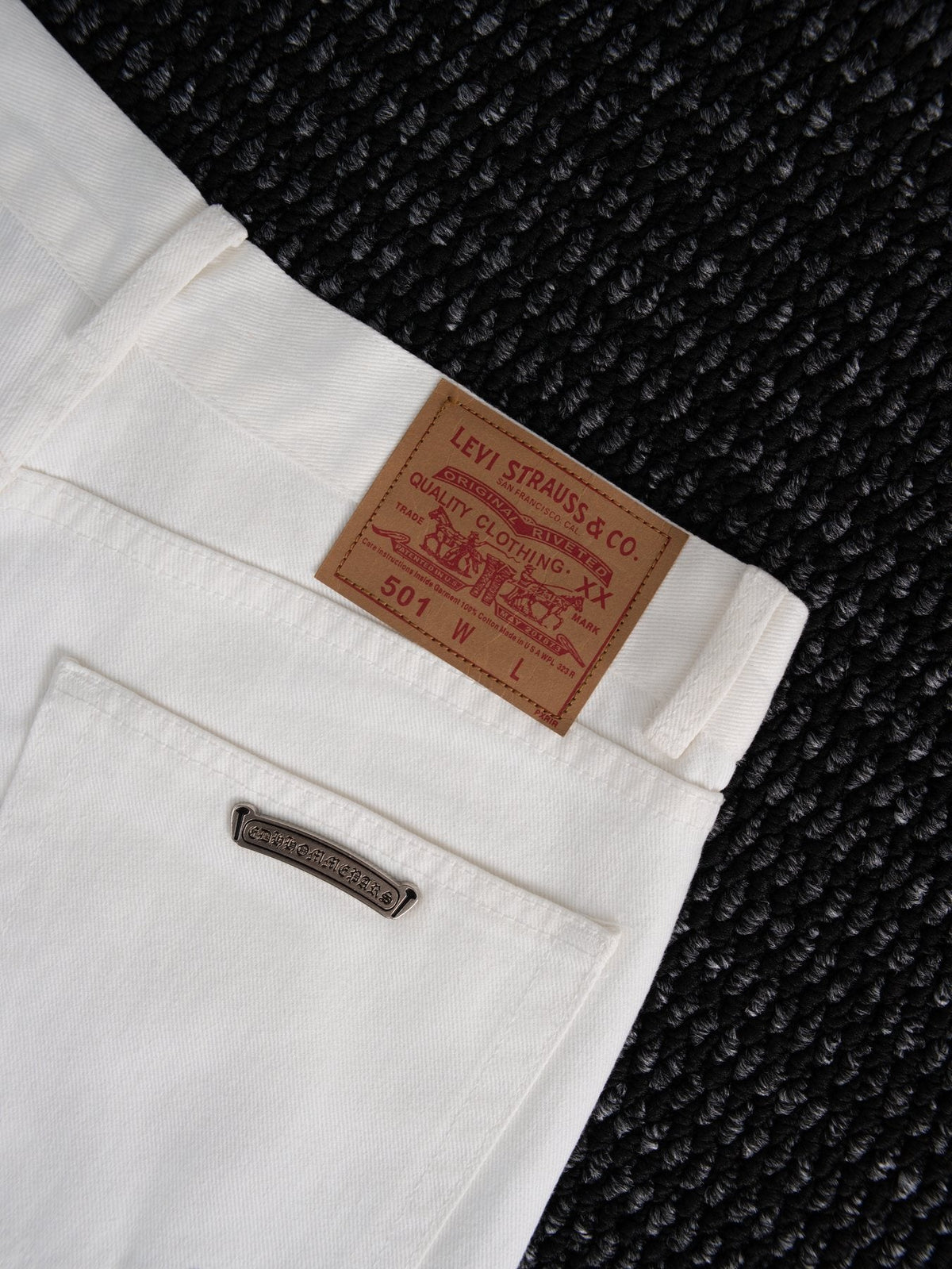 Chrome Hearts White Cross Patch Jeans ¡ª detail