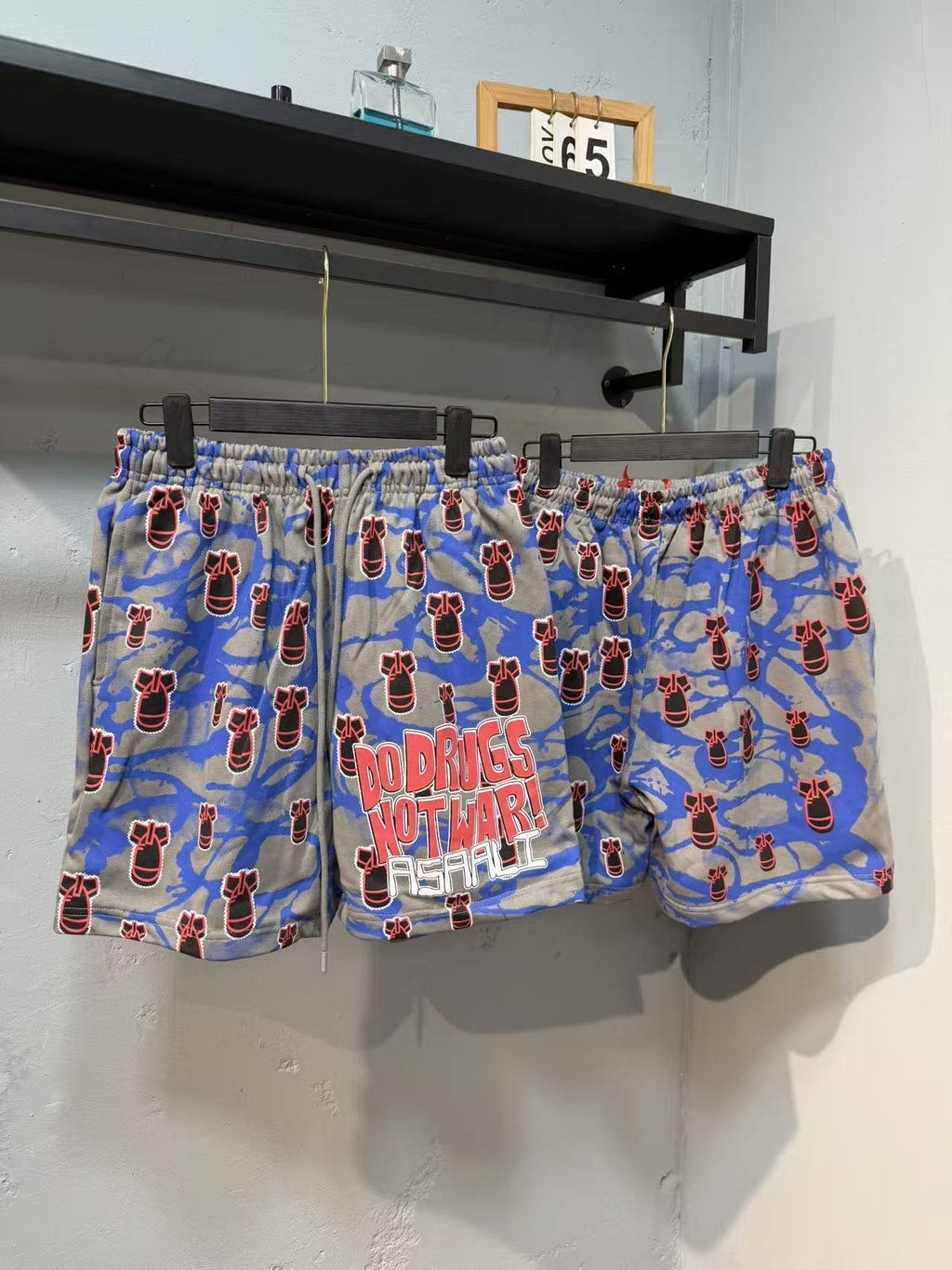 ASAALL All-Over Graphic Elastic Waist Shorts ¡ª front