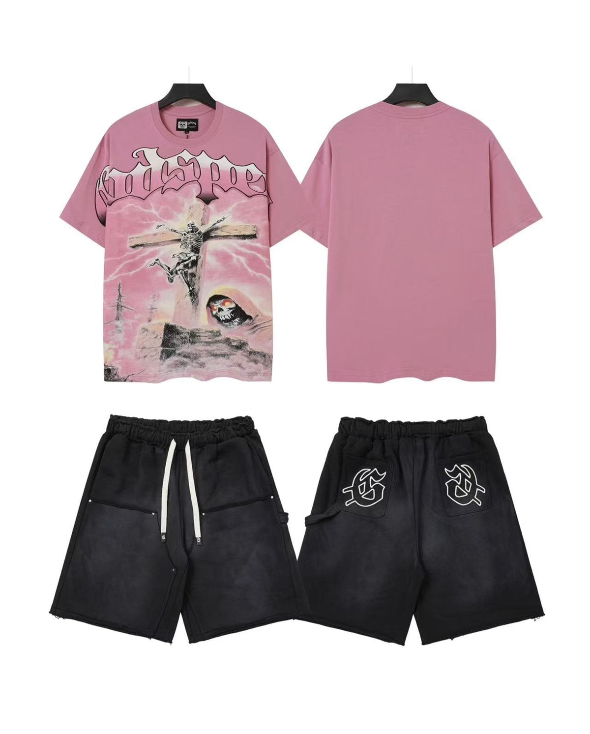Godspeed Cross Eye Graphic T-Shirt and Shorts Set ¡ª front