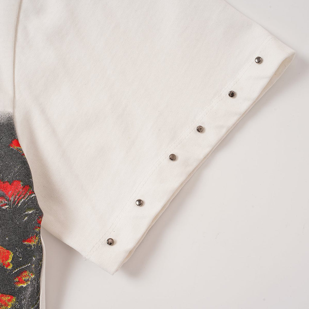 Godspeed Astronaut Flowers Studded Short-Sleeve T-Shirt ¡ª detail
